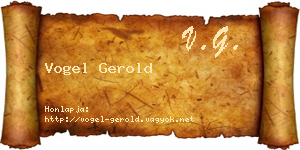 Vogel Gerold névjegykártya